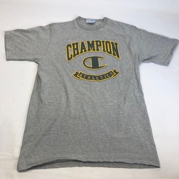 Champion Other - Champion Athletics Gray Short Sleeve Crew Neck T-Shirt Mens Large